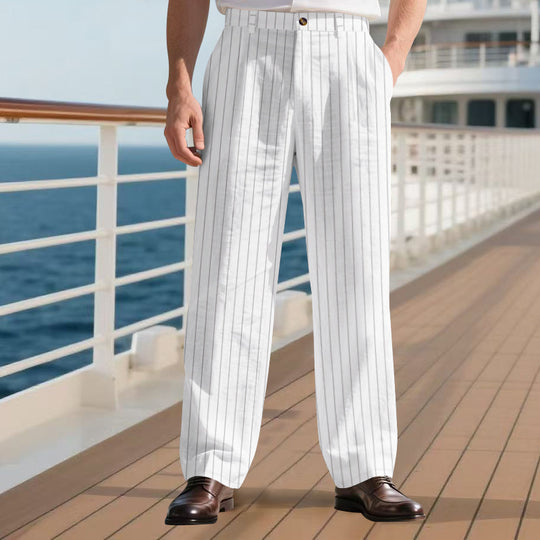 Herren elegante Anzughose mit schmalen Nadelstreifen Heidi-Mode