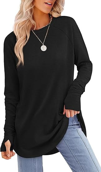 Damen lässiger Langarmshirt mit modernem Schnitt Heidi-Mode