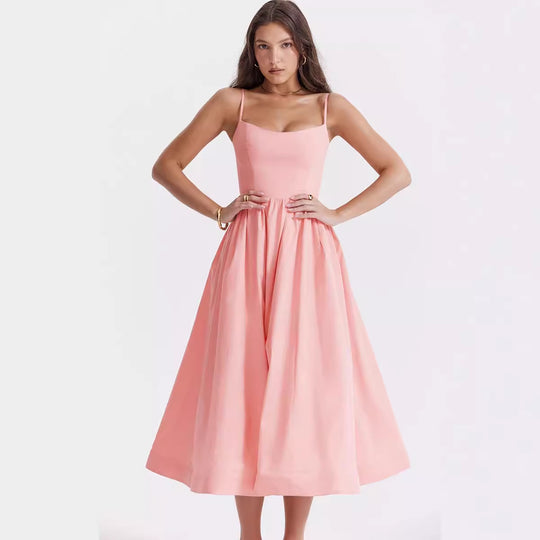 Damen Maxikleid mit floralem Print und verstellbaren Spaghettiträgern Heidi-Mode