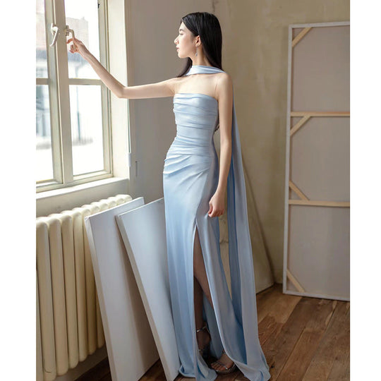 Heidi-Mode | Damen Strapless Maxi Abendkleid figurbetont & elegant