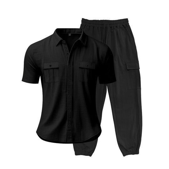 Herren Freizeit-Set mit praktischen Taschen und atmungsaktiver Struktur Heidi-Mode