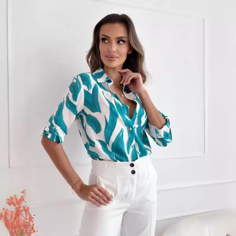 Damen Bluse mit floralen Akzenten und lässigem Schnitt Heidi-Mode