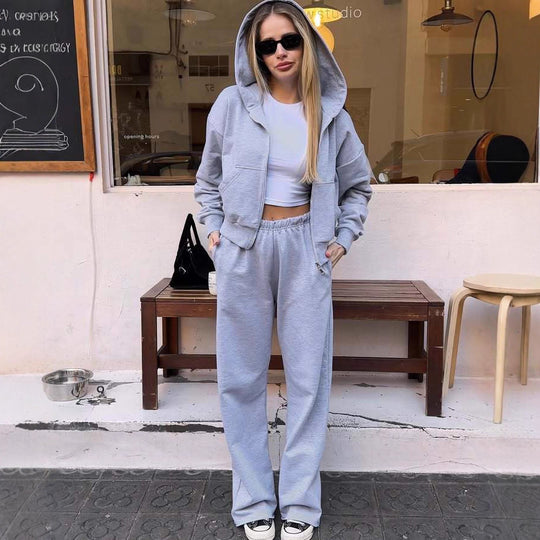 Damen modischer kurz geschnittener Sweatjacke mit Reißverschluss Heidi-Mode