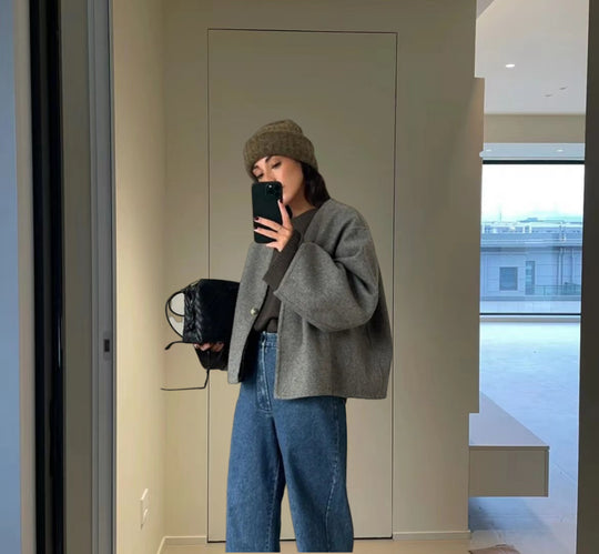 Damen Oversized Wolljacke Heidi-Mode