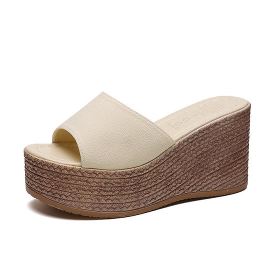 Damen Wedge-Pantoletten mit weichem Obermaterial und bequemer Sohle Heidi-Mode