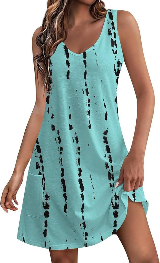 Heidi Mode | V-Ausschnitt ärmelloses Taschenkleid Weste Rock