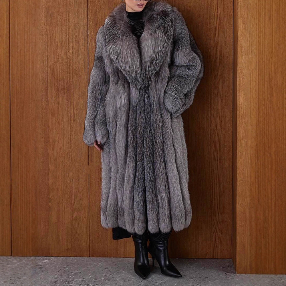 Damen Luxus Kunstfellmantel Heidi-Mode