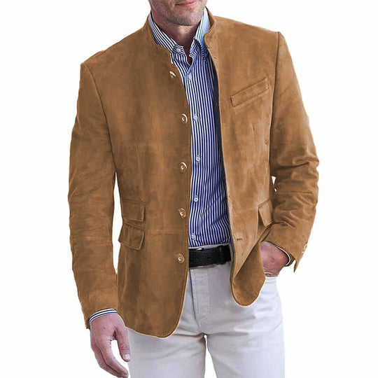 Herren eleganter Wildlederblazer mit modischen Akzenten Heidi-Mode