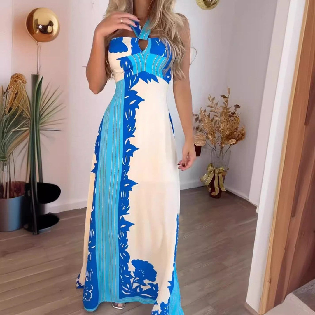 Heidi-Mode | Lässiges bedrucktes langes Strandkleid