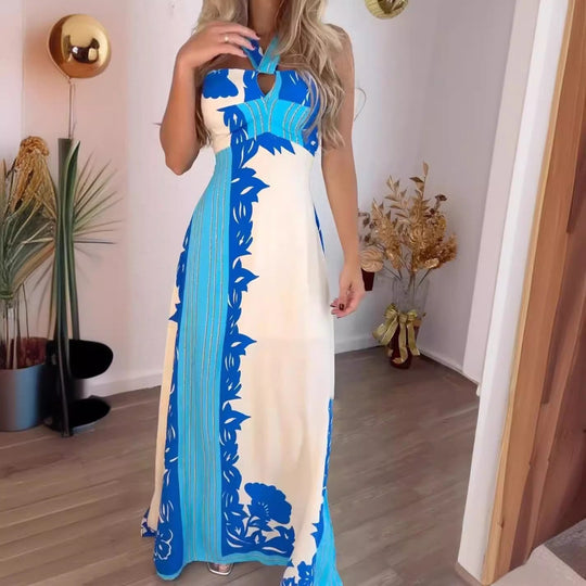 Heidi-Mode | Lässiges bedrucktes langes Strandkleid