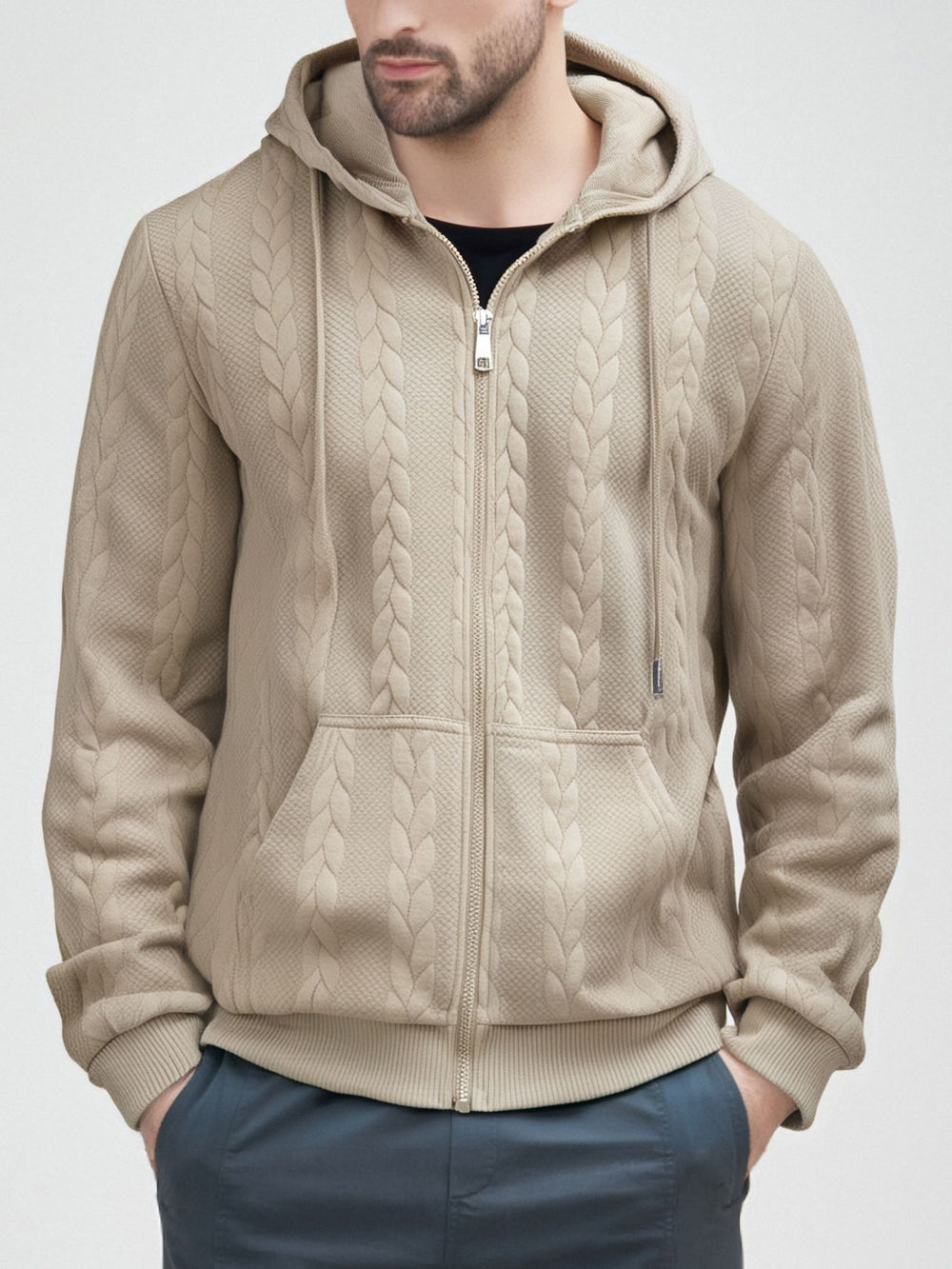 Herren Strickjacke mit Kapuze Heidi-Mode
