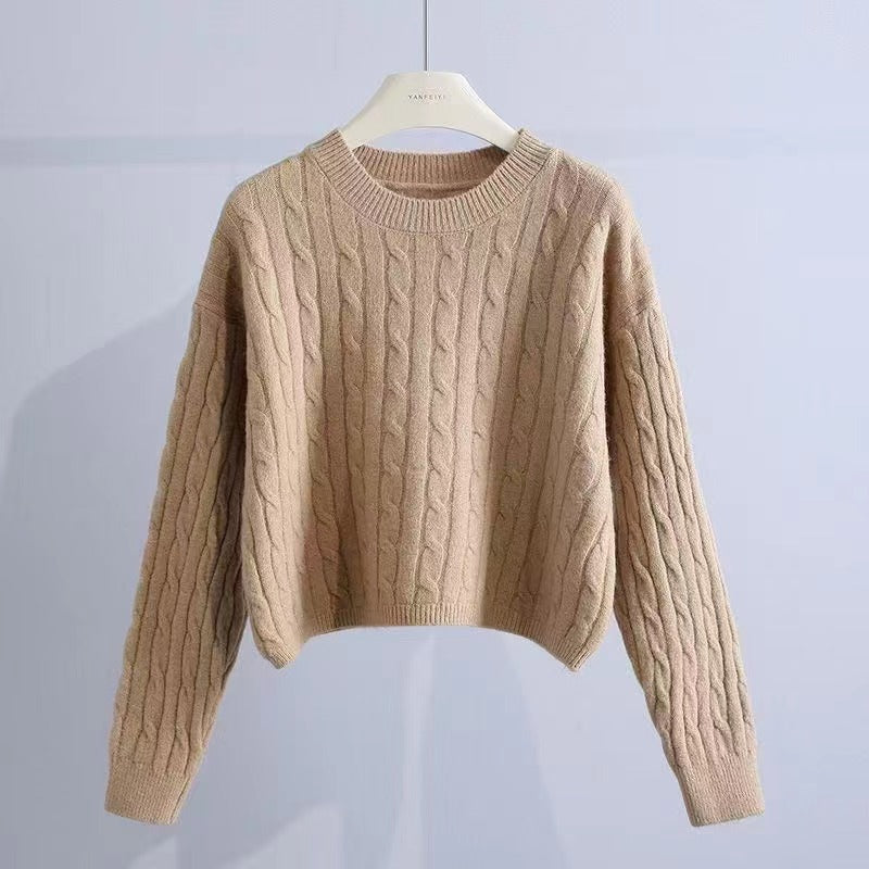 Damen Grobstrickpullover mit strukturiertem Muster und lässigem Schnitt Heidi-Mode