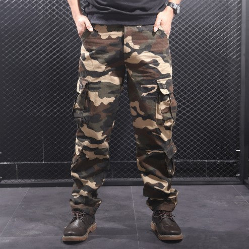 Herren Cargo-Hose mit multifunktionalen Taschen und modischem Camouflage-Design Heidi-Mode