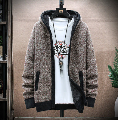 Herren Strickjacke mit asymmetrischem Reißverschluss und praktischen Taschen Heidi-Mode