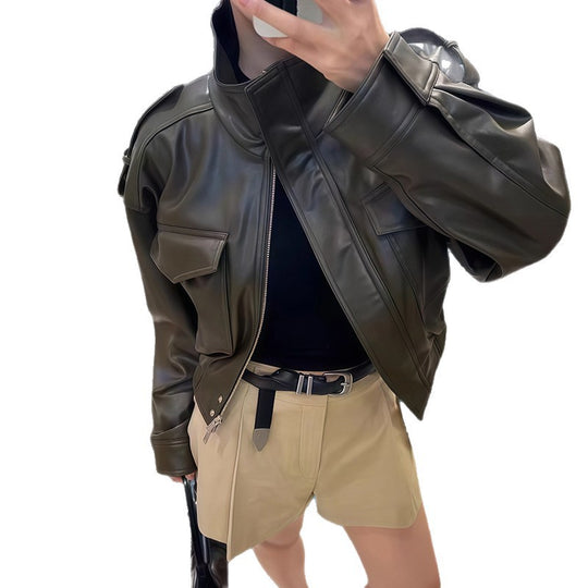 Damen ausgefallene jacke mit voluminösen Ärmeln Heidi-Mode