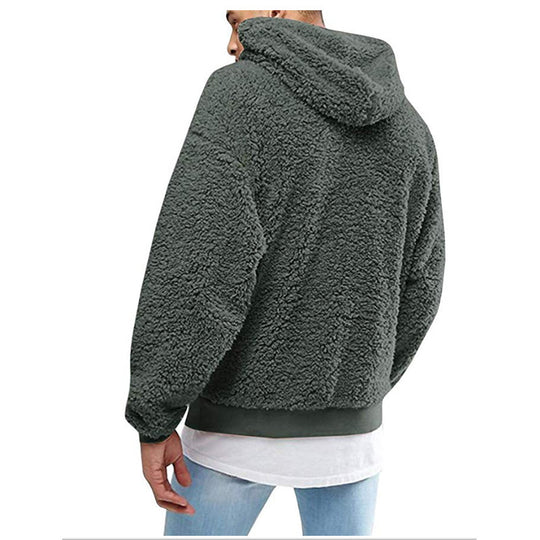 Herren kuschelige Fleece-Hoodie mit hohem Kragen Heidi-Mode