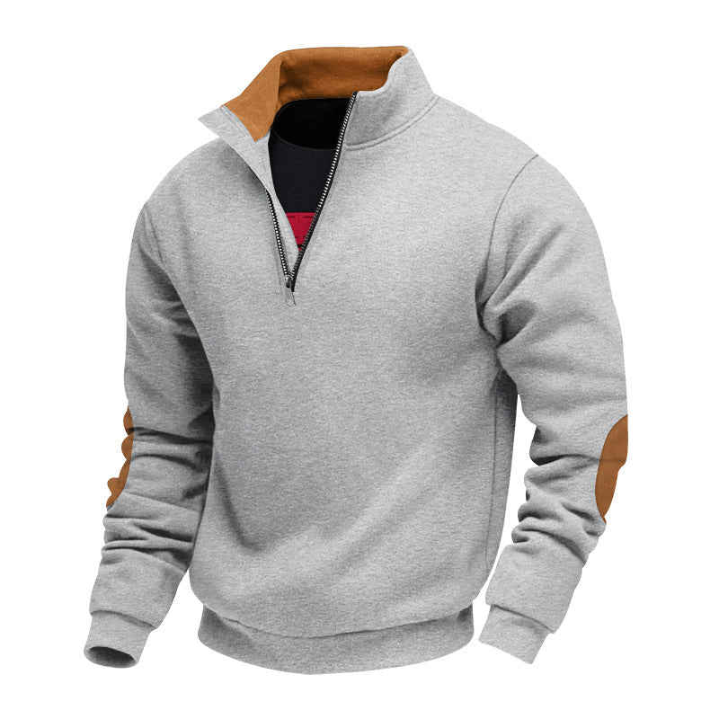 Herren Sweatshirt mit hochwertigem Stehkragen und eleganten akzenten Heidi-Mode