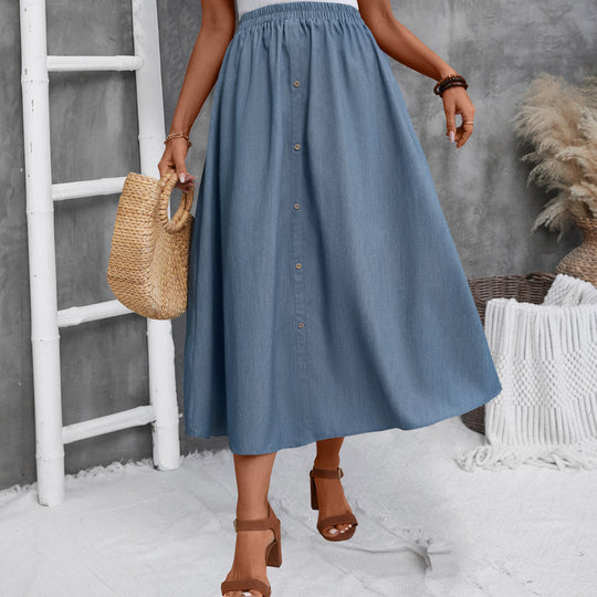 Damen Maxirock mit Knopfleiste Heidi-Mode