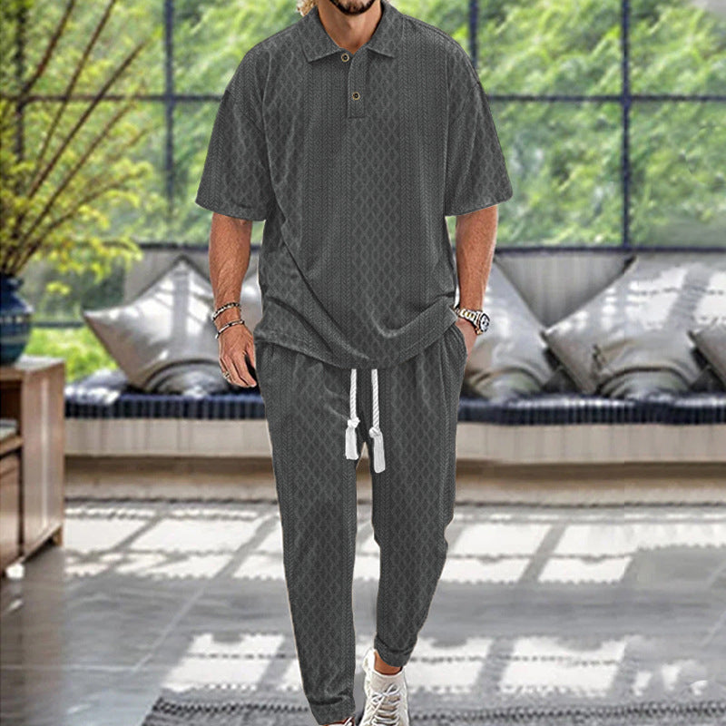 Herren lässiger Freizeitanzug mit modischem Strukturdesign Heidi-Mode