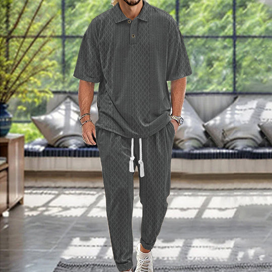 Herren lässiger Freizeitanzug mit modischem Strukturdesign Heidi-Mode