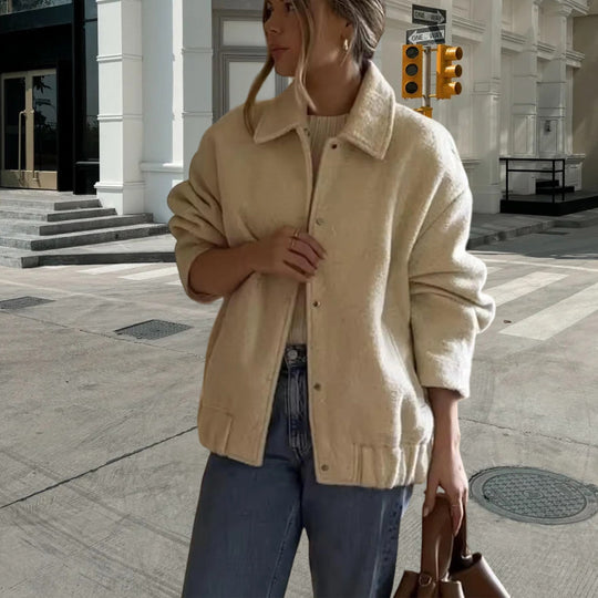 Damen gemütliche Oversized-Jacke aus hochwertigem Teddy-Material Heidi-Mode