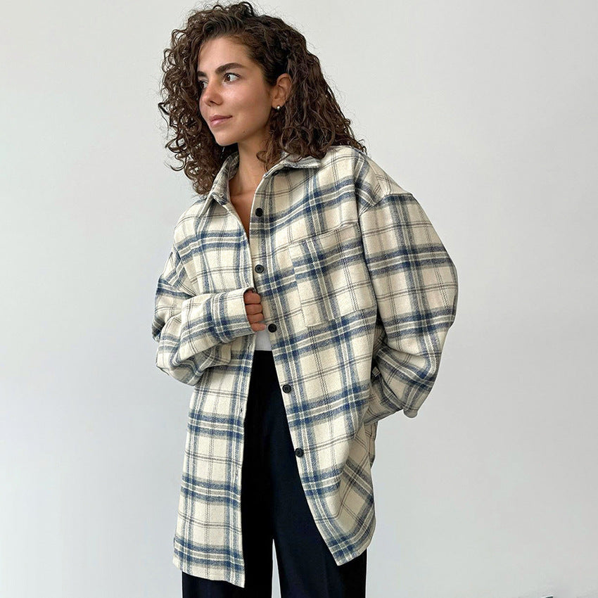 Damen Oversized Karohemd aus hochwertigem Flanell Heidi-Mode