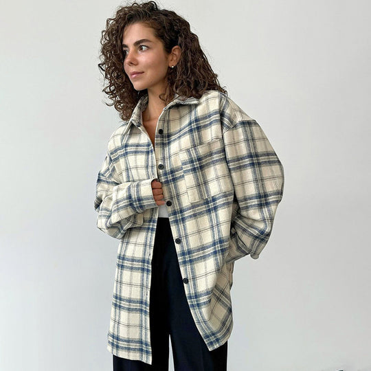 Damen Oversized Karohemd aus hochwertigem Flanell Heidi-Mode