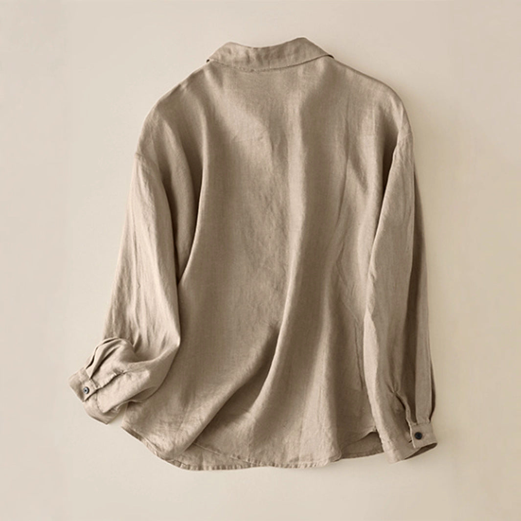 Damen Leichtes Hemd mit lässigem Schnitt und Brusttasche Heidi-Mode