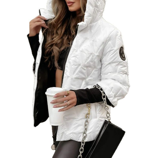 Damen Steppjacke mit hohem Kragen und beschichtetem Obermaterial Heidi-Mode