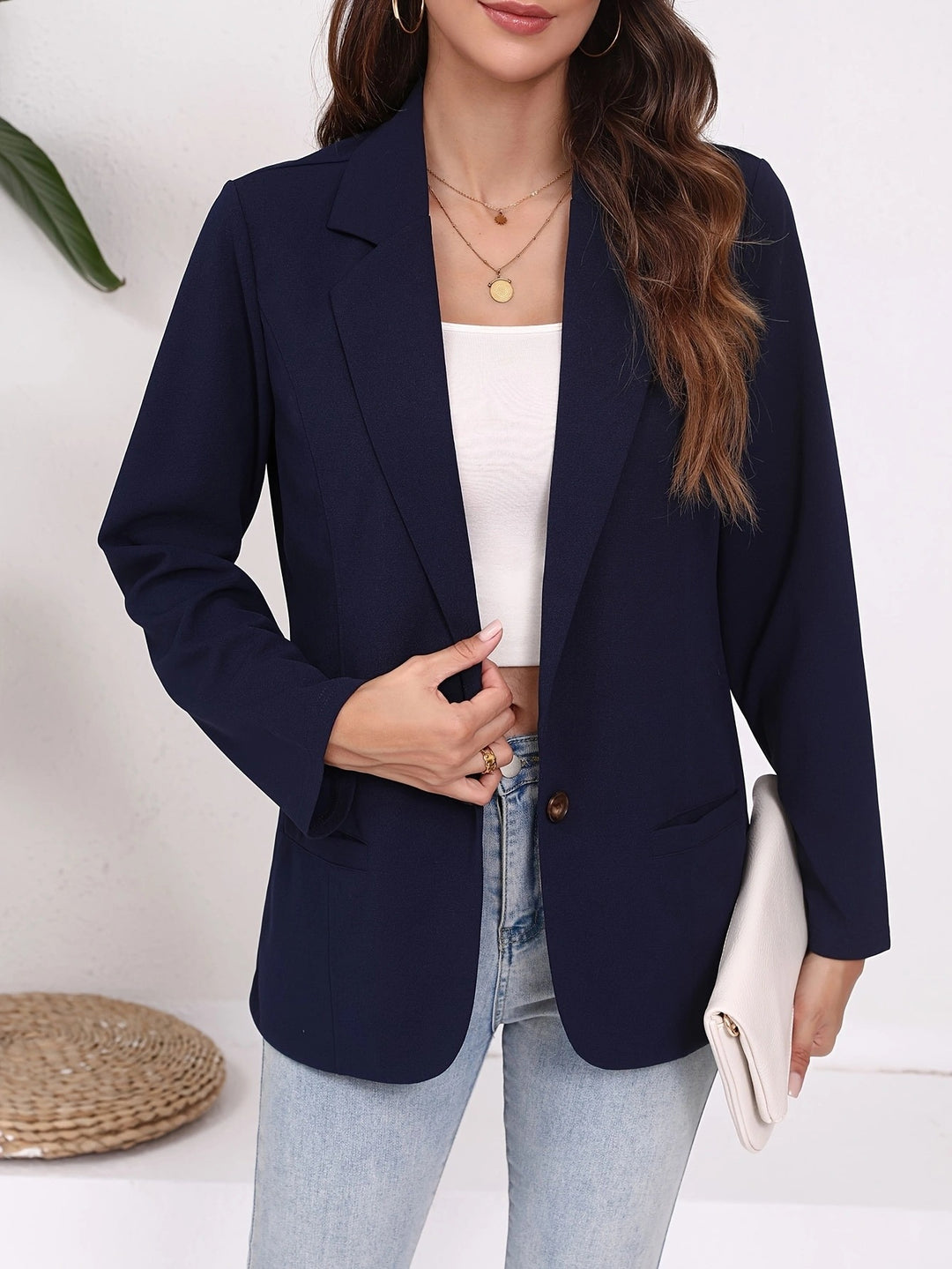 Damen eleganter Blazer mit zeitlosem Schnitt und praktischen Taschen Heidi-Mode