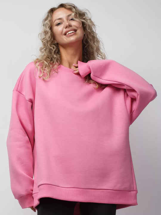 Damen lässiges Over-Sized Sweatshirt mit Oversized-Schnitt und weichen Baumwollmaterialien Heidi-Mode