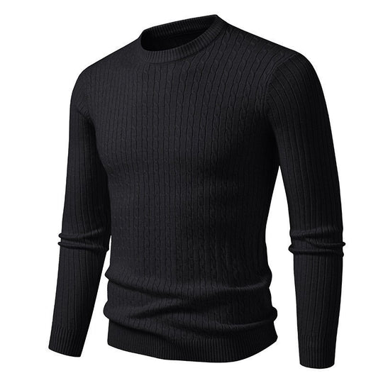 Herren modischer Strickpullover mit strukturiertem Zopfdesign Heidi-Mode