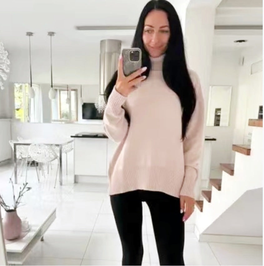 Damen Modischer Rollkragenpullover aus weichem Material Heidi-Mode