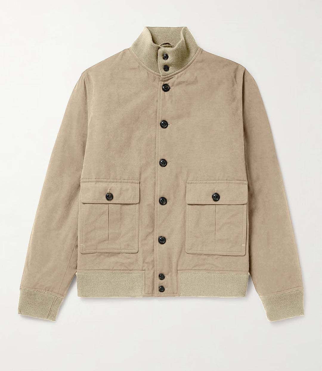 Herren funktionale Utility-Jacke mit hohem Kragen und aufgesetzten Taschen Heidi-Mode