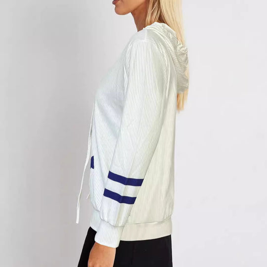 Damen Kapuzenpullover mit maritimem Anker-Design und strukturiertem Stoff Heidi-Mode