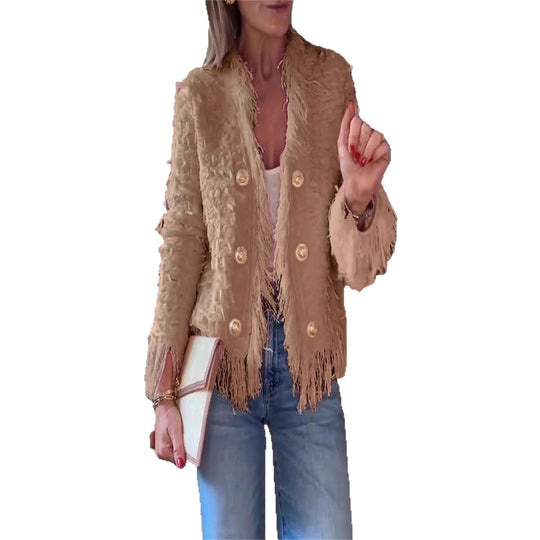 Damen modische Fransenjacke Heidi-Mode