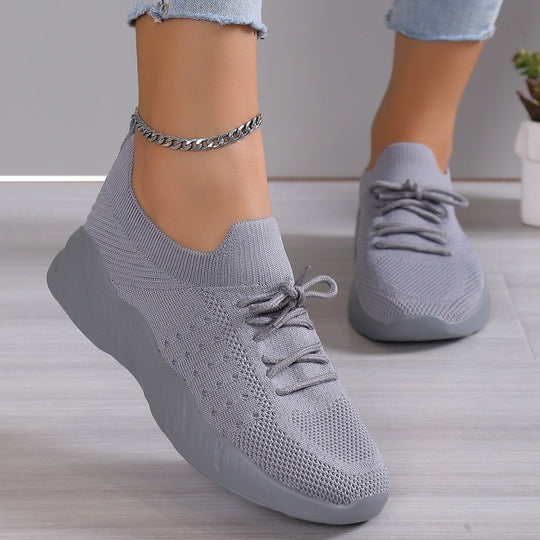 Damen atmungsaktive Slip-On Sportschuhe mit flexiblem Obermaterial Heidi-Mode