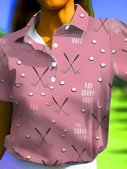 Damen Poloshirt mit modernem Golf-Muster und bequemem Schnitt Heidi-Mode