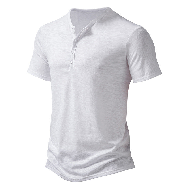 Herren Kurzarm Henley-T-Shirt mit Knopfleiste und atmungsaktivem Material Heidi-Mode