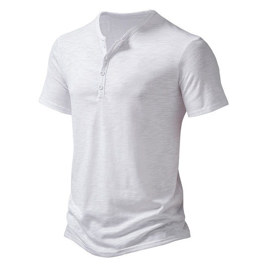 Herren Kurzarm Henley-T-Shirt mit Knopfleiste und atmungsaktivem Material Heidi-Mode
