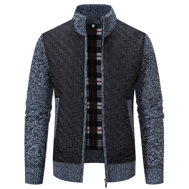 Herren Übergangsjacke mit hohen Kragen und gesteppter Innenseite Heidi-Mode