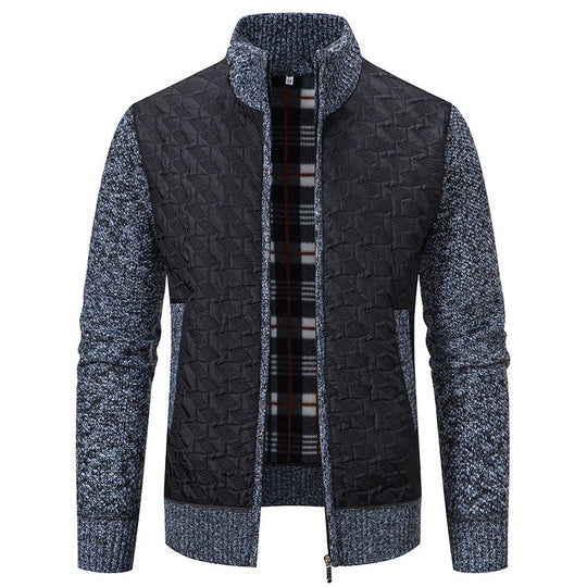 Herren Übergangsjacke mit hohen Kragen und gesteppter Innenseite Heidi-Mode