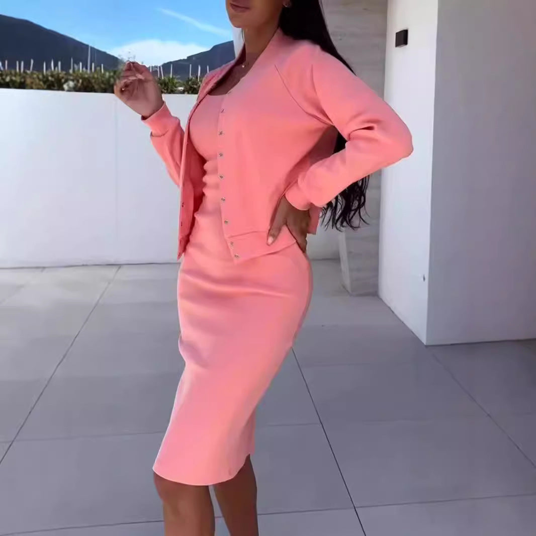 Damen modischer Sweatkleid und Jacke Set Heidi-Mode