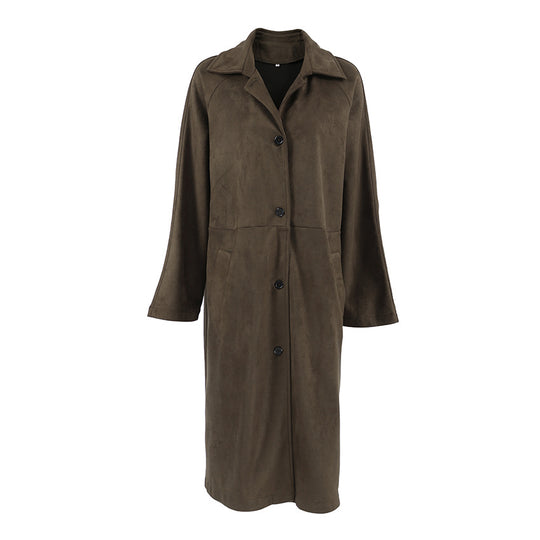 Damen Oversized Trenchcoat im lässigen Stil mit breitem Kragen und praktischen Taschen Heidi-Mode