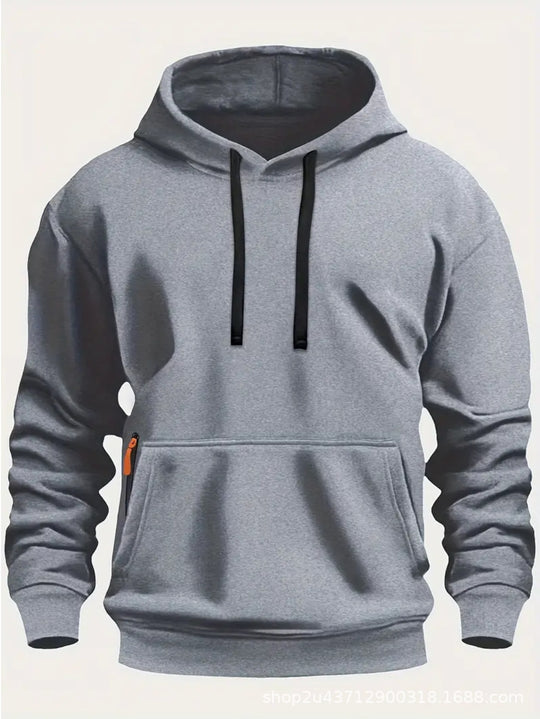 Herren sportlicher Kapuzenpullover mit praktischen Taschen und atmungsaktivem Material Heidi-Mode