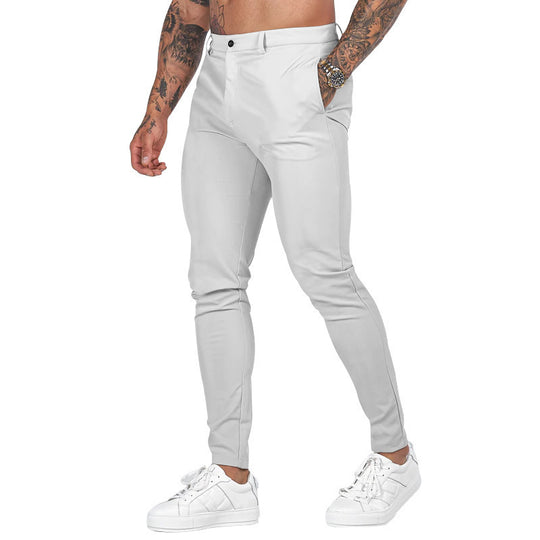 Herren Slim Fit Trousers aus elastischem Material mit seitlichen Taschen Heidi-Mode