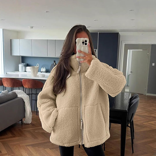 Damen kuschelige Fleecejacke Heidi-Mode