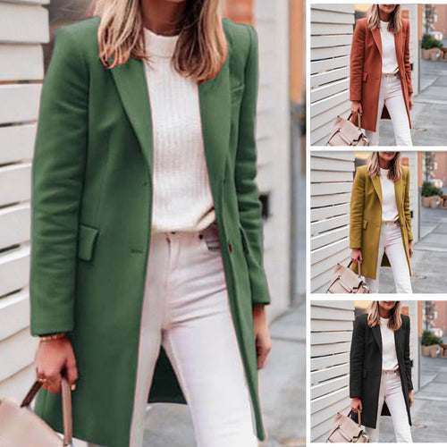 Damen eleganter und bequemer Wollmantel Heidi-Mode