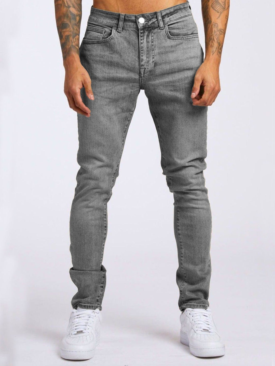 Herren Slim-Fit Jeans mit elastischem Komfortbund und modernen Details Heidi-Mode