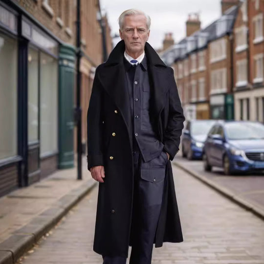 Herren eleganter und stilvoller Dufflecoat mit modernen Akzenten Heidi-Mode